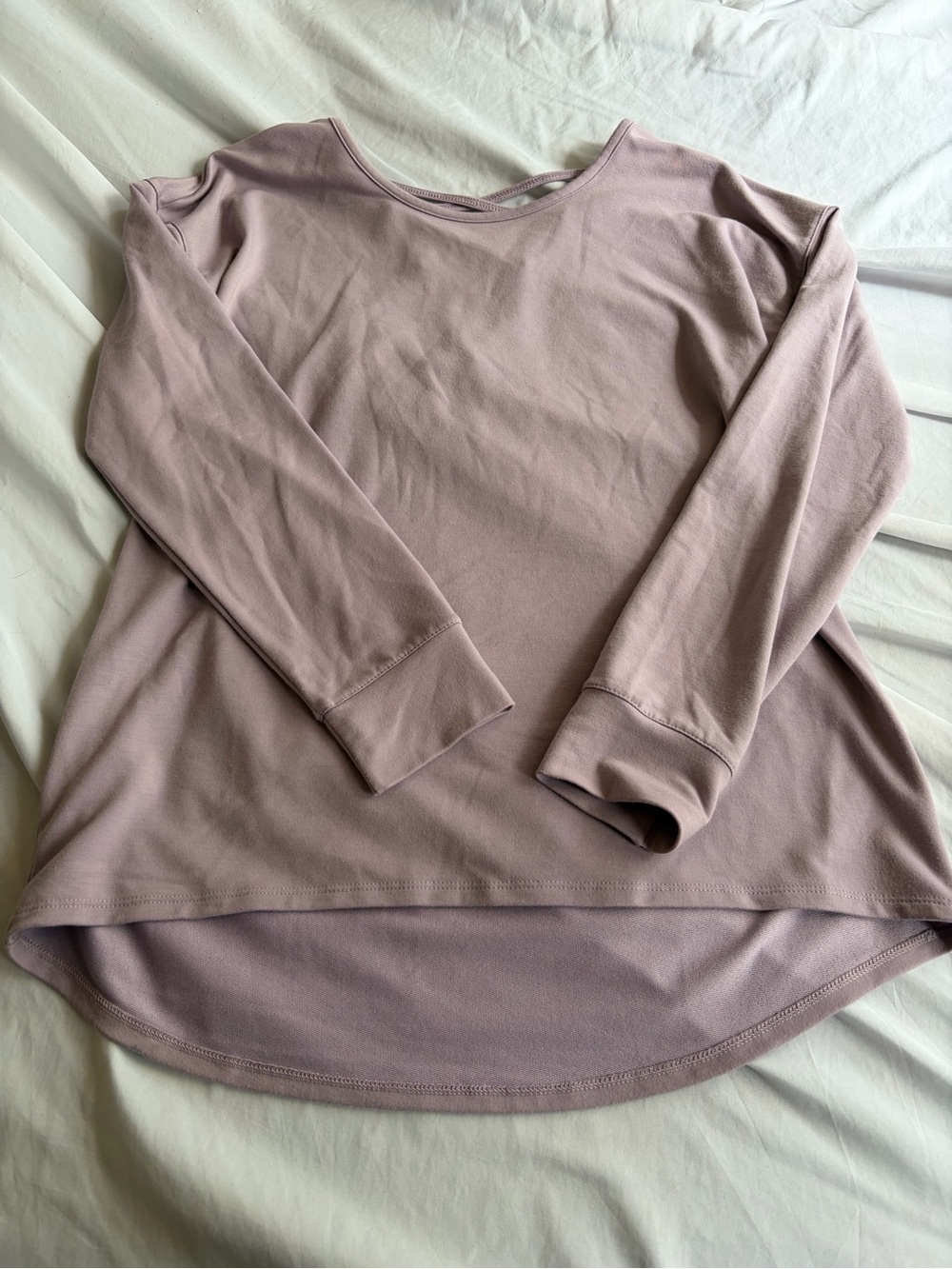 Danskin Long-Sleeve Scoop Neck Top in Dusty Rose